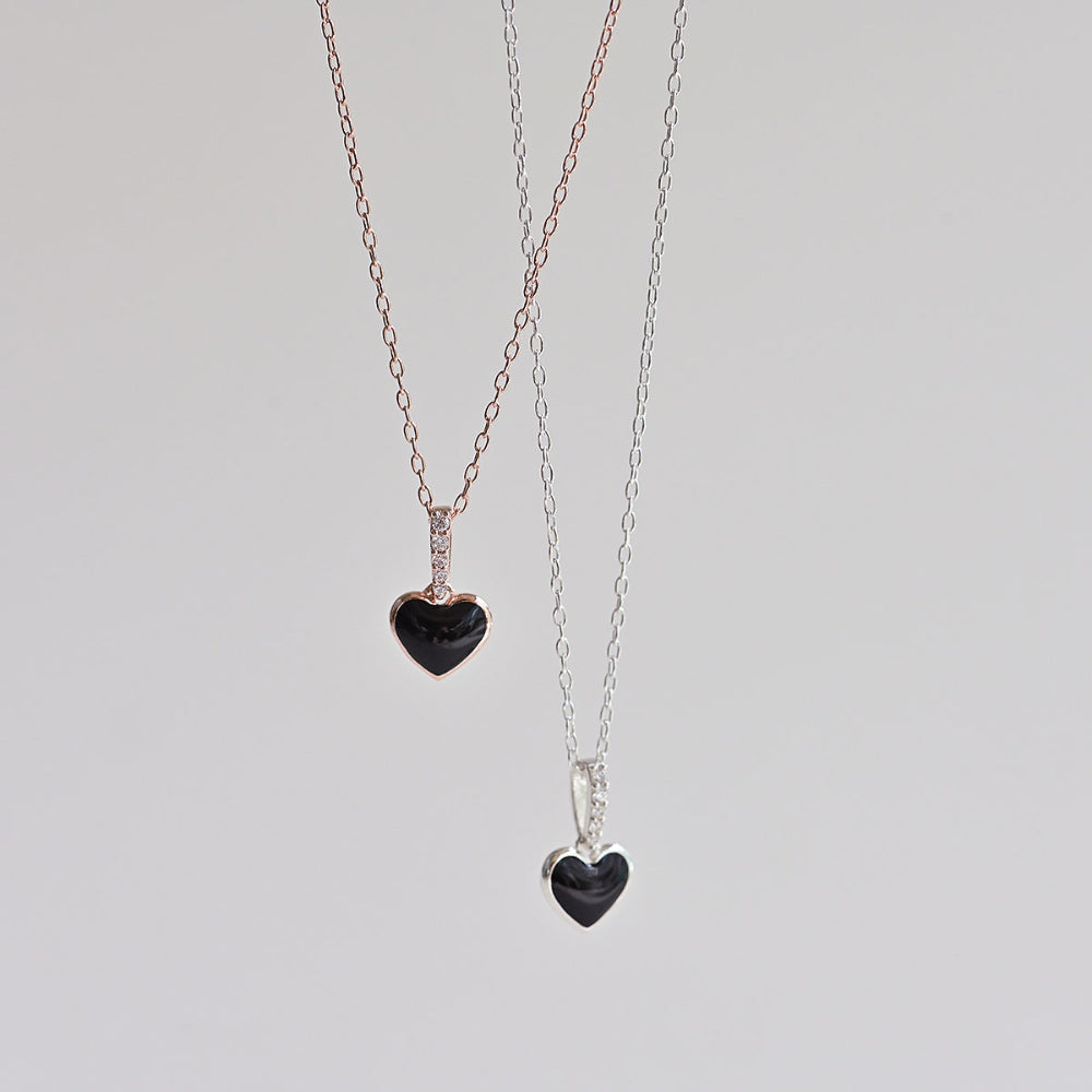 925 silver epoxy heart necklace_KWAJE405