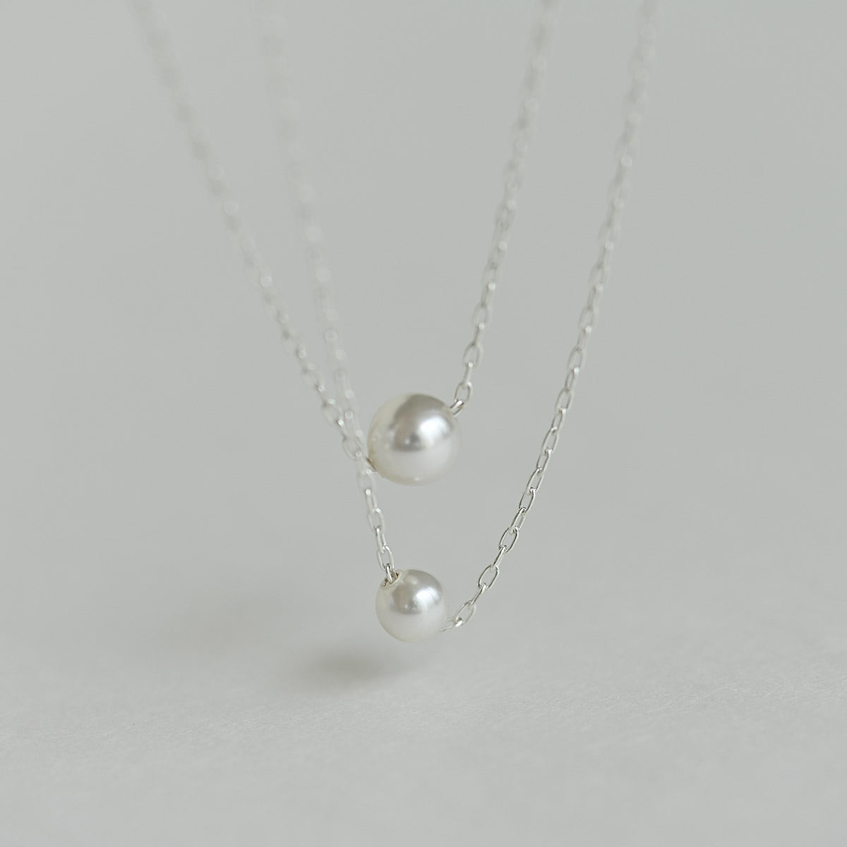 925 silver swollen pearl pendant necklace_KWAJE607