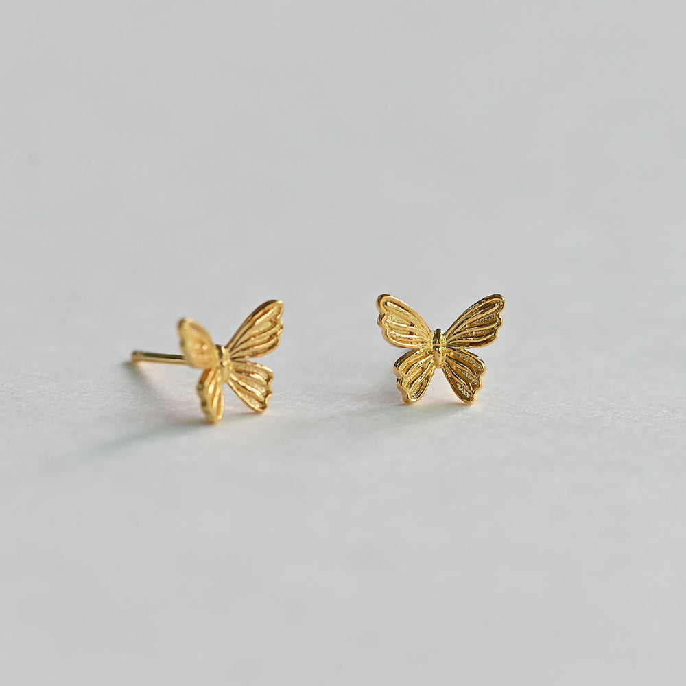 925 silver butterfly stud earrings_KWAJE472