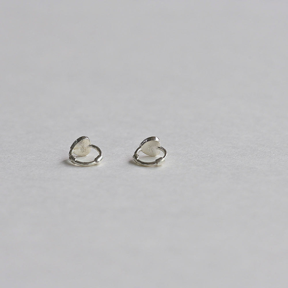 925 silver sujipok heart one touch earrings_KWAJE542