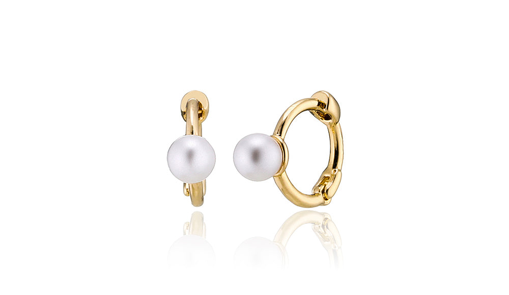 925 Silver Mini Pearl One-Touch Earrings_KWAJE246