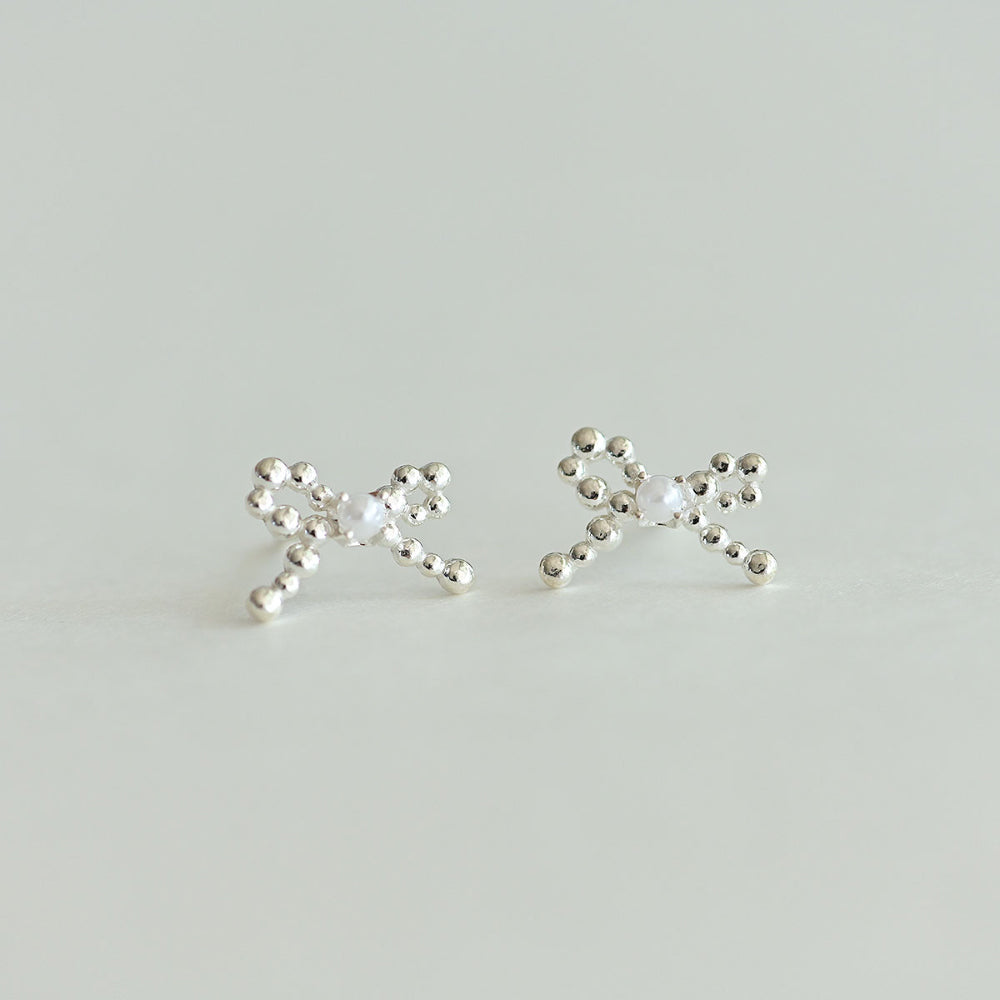 925 silver bubble bone earrings_KWAJE531