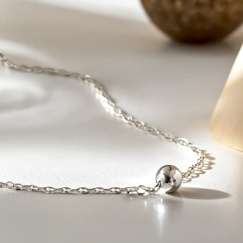 925 silver ball necklace_KWAJE196