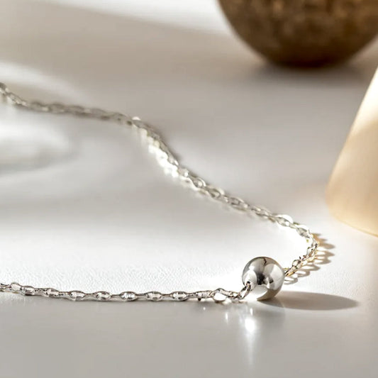 925 silver ball necklace_KWAJE196