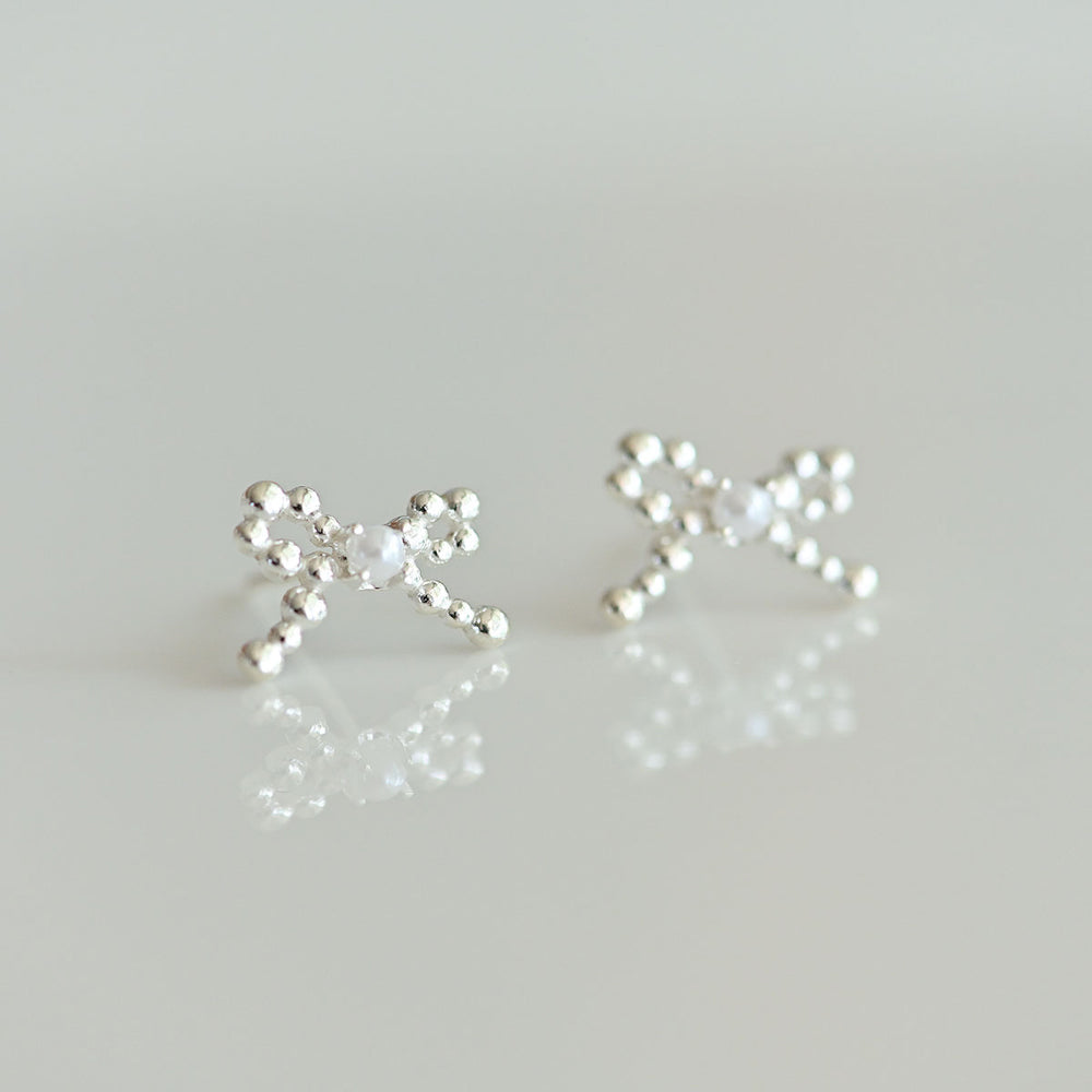 925 silver bubble bone earrings_KWAJE531