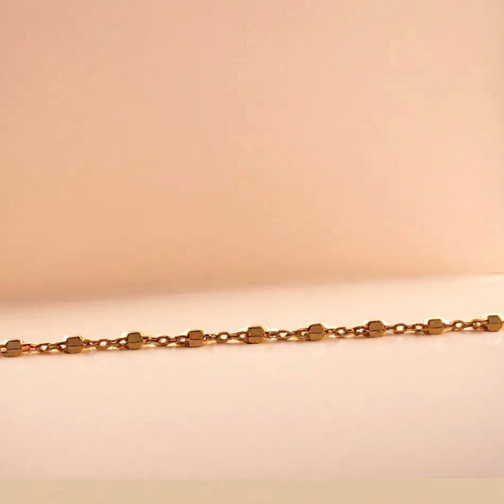 925 silver cube bead chain necklace 40cm_KWAJE220