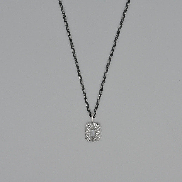 925 Silver Square Pendant Lolotaf Chain Necklace_KWAJE601