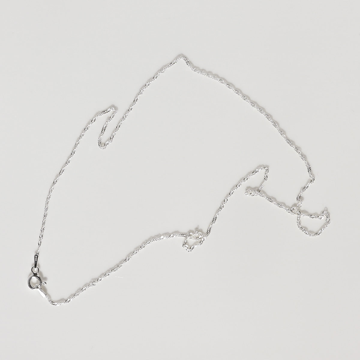 925 silver Singapore chain necklace 40cm_KWAJE121