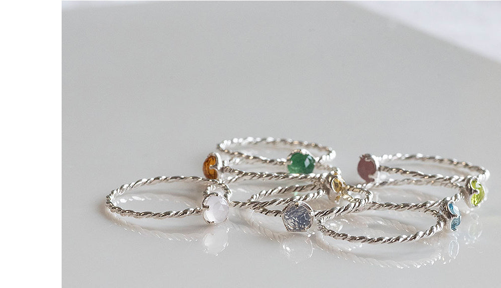 925 Silver Aqua Gemstone Twisted Ring No. 13_KWAJE097