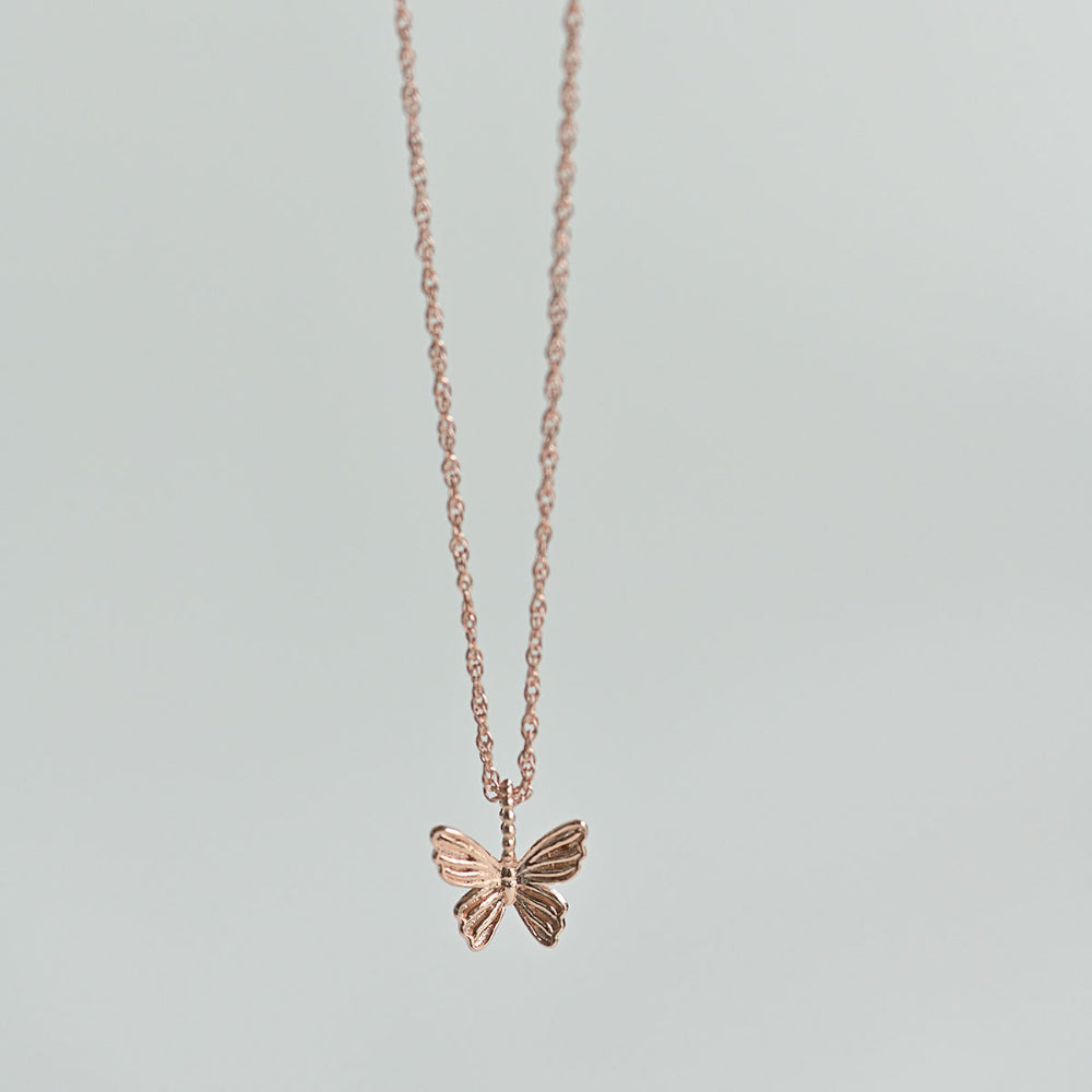 925 Silver Butterfly Singapore Chain Necklace_KWAJE209