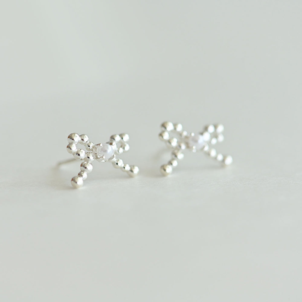 925 silver bubble bone earrings_KWAJE531