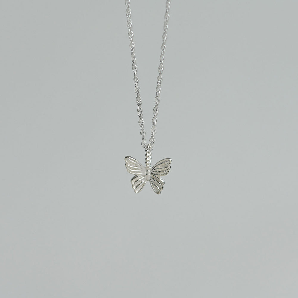 925 Silver Butterfly Singapore Chain Necklace_KWAJE209