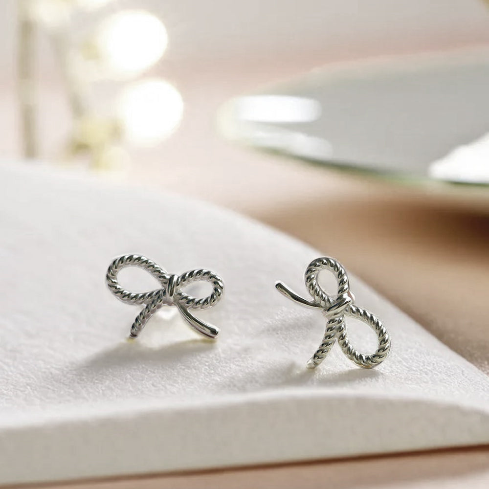 925 silver twist ribbon earrings_KWAJE377