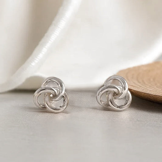 925 silver 3-ring stud earrings_KWAJE392