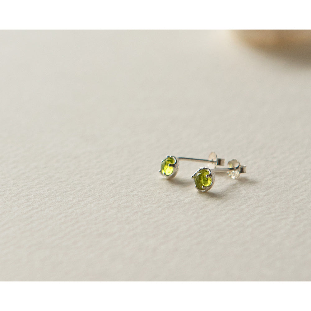 925 silver peridot crystal earrings_KWAJE527