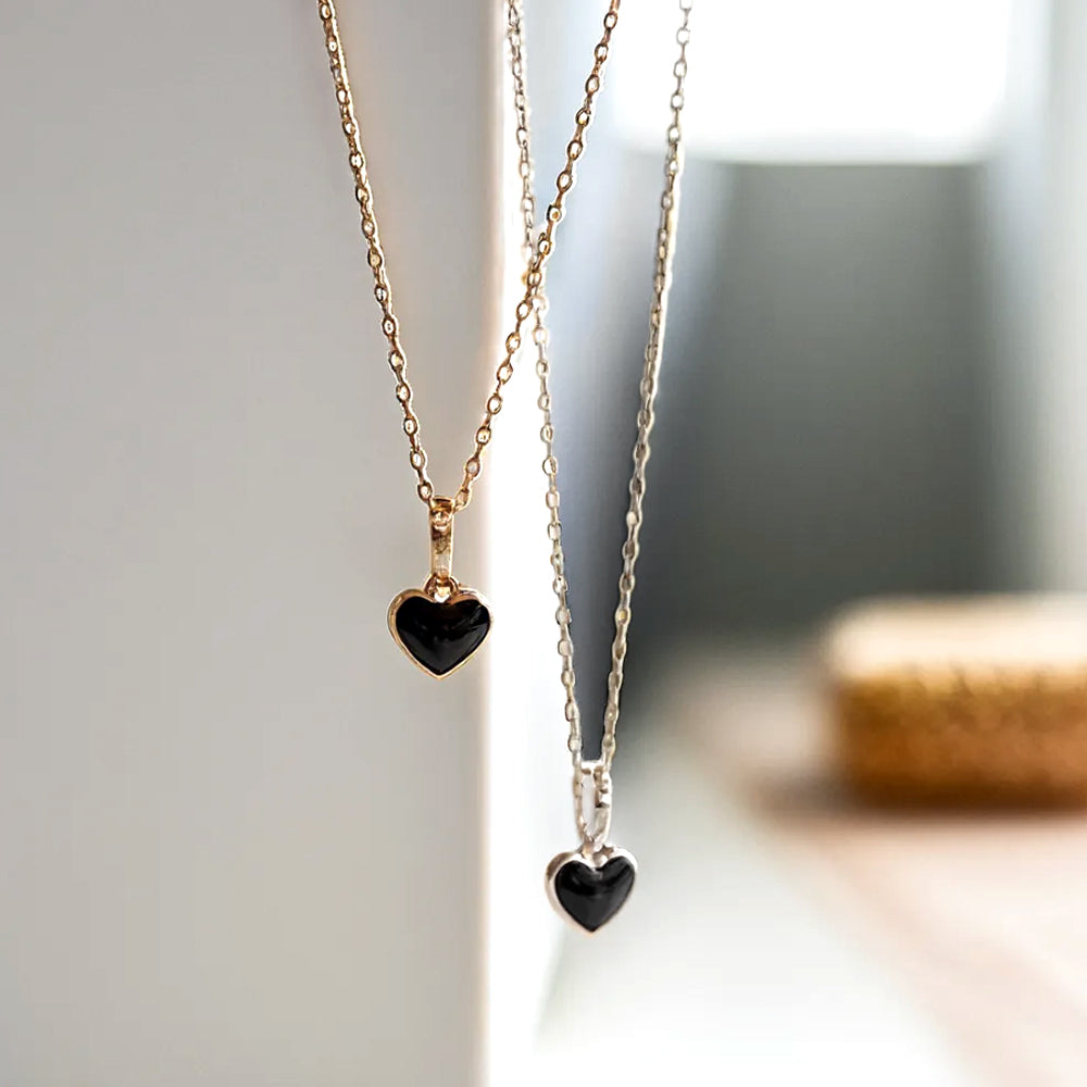 925 silver epoxy heart necklace_KWAJE405