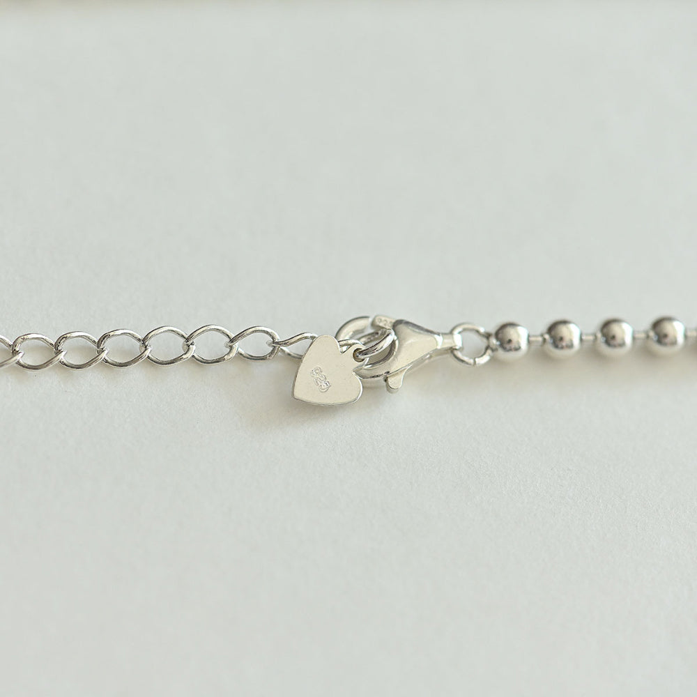 925 silver ball chain necklace_KWAJE194