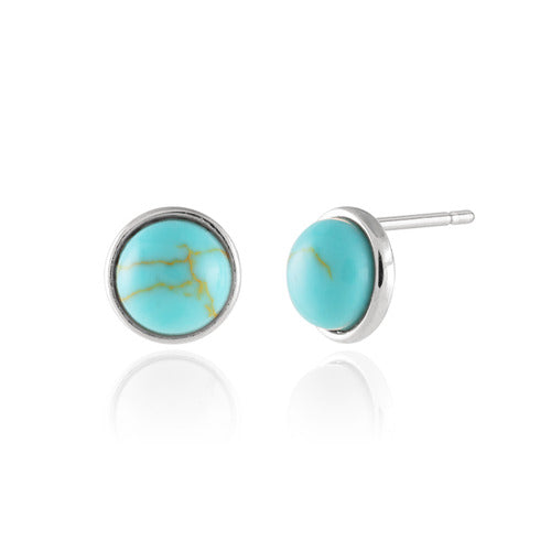 925 silver turquoise gemstone earrings_KWAJE524