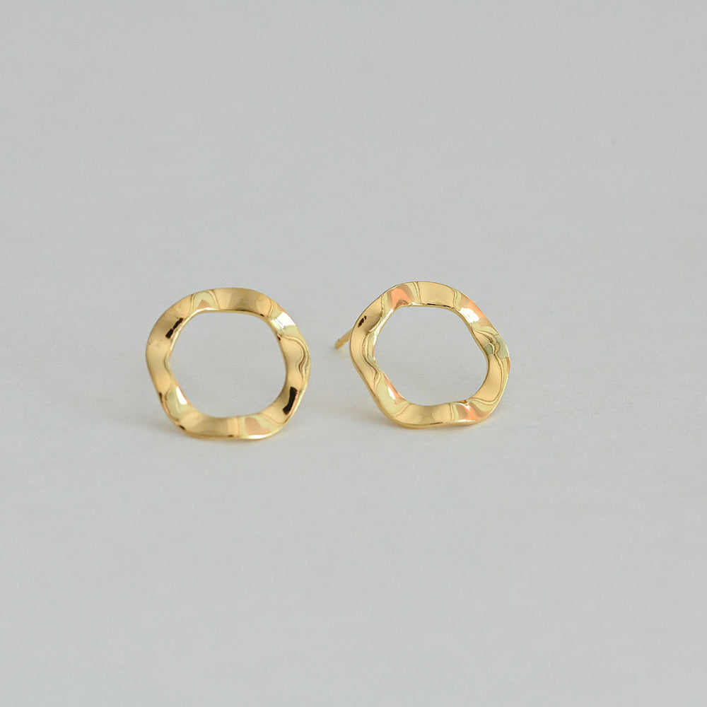 925 silver wave donut stud earrings_KWAJE490