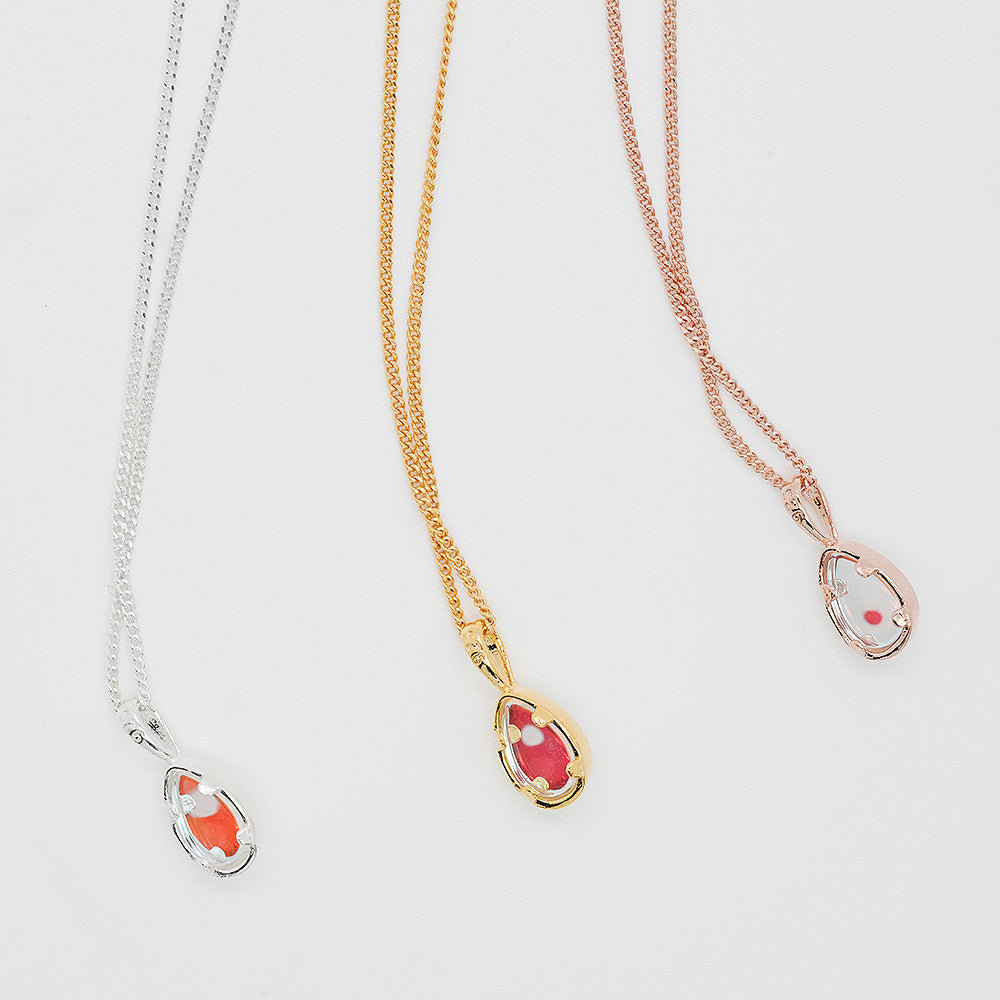 925 silver AB color water drop necklace_KWAJE189