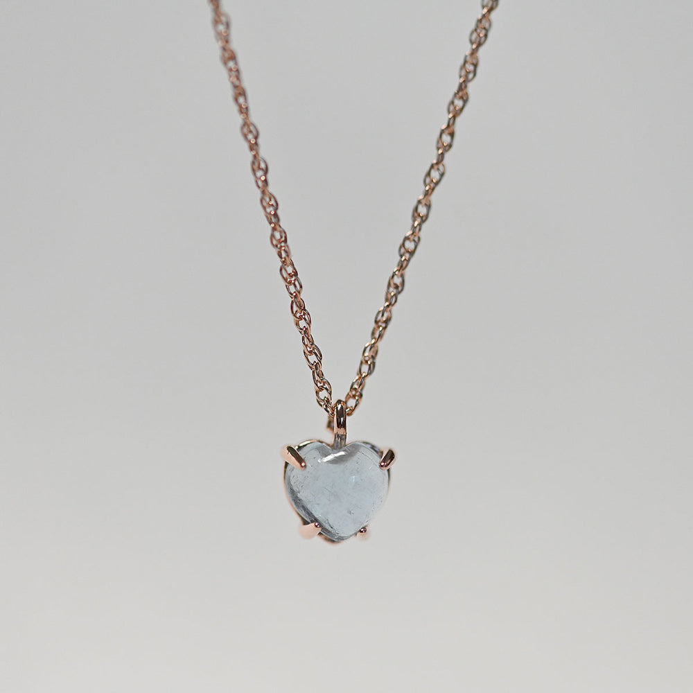 925 Silver Heart Aqua Natural Stone Rope Chain Necklace_KWAJE426