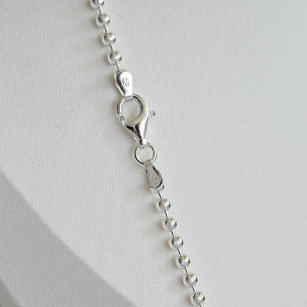 925 silver 3mm ball necklace_KWAJE179