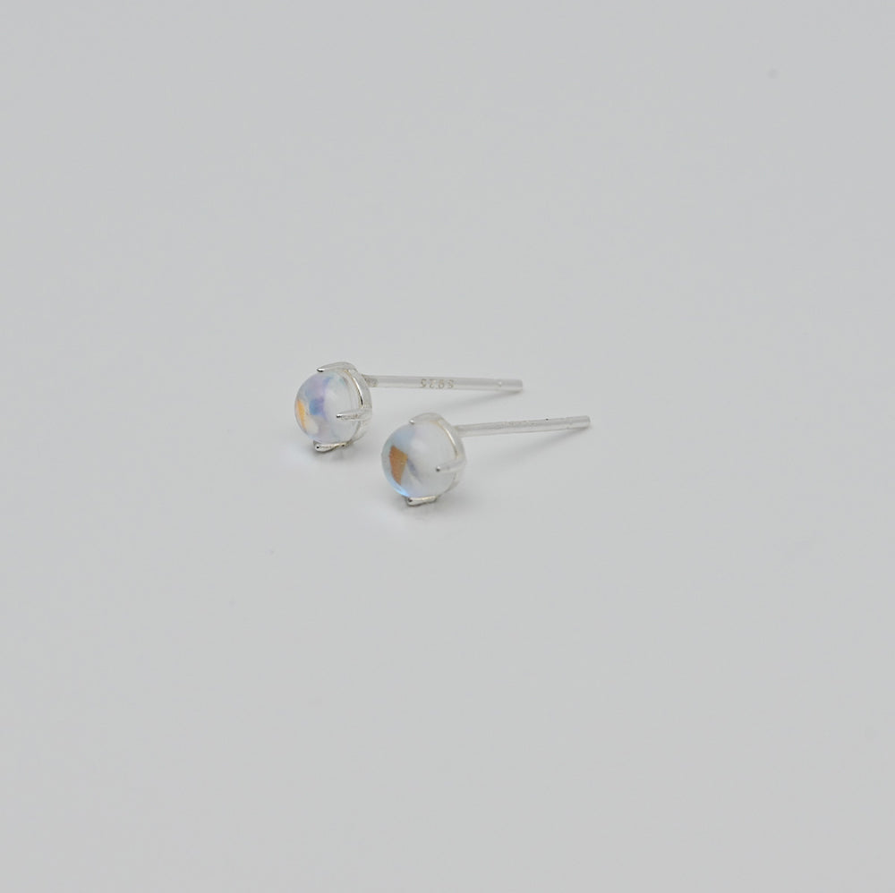 925 silver AB cabochon stone earrings_KWAJE393