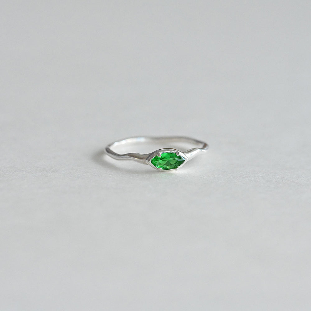 925 Silver Marquise Green Ring_KWAJE262