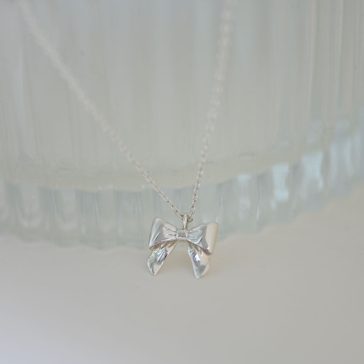 925 silver classic ribbon necklace_KWAJE083