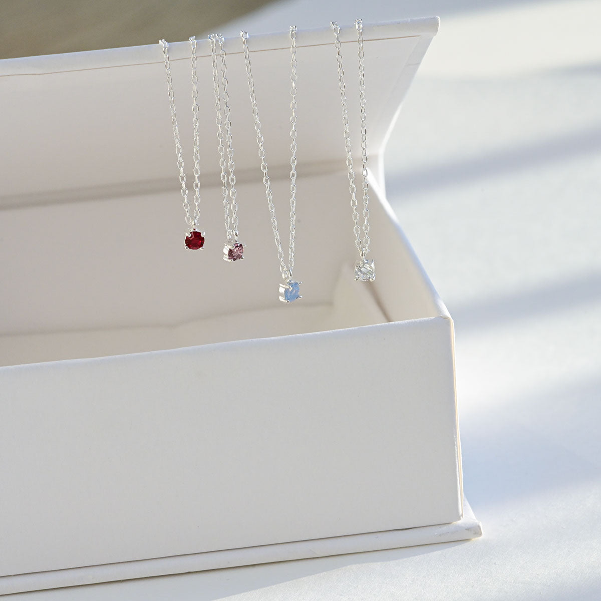 925 Silver Birthstone Necklace_KWAJE158