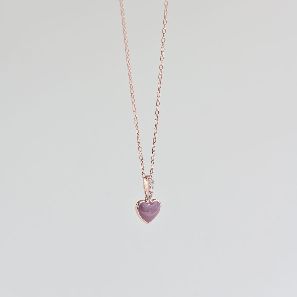 925 silver epoxy heart necklace_KWAJE405