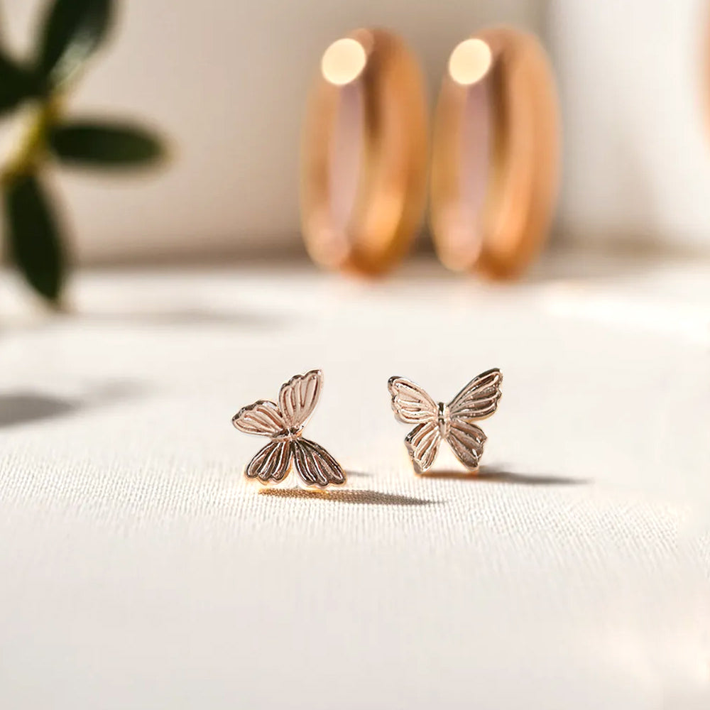 925 silver butterfly stud earrings_KWAJE472