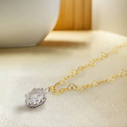 925 Silver Oval Cree Necklace_KWAJE468