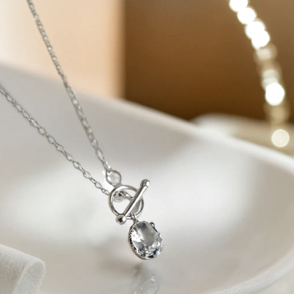 925 Silver Oval Cree Toggle Bar Necklace_KWAJE545