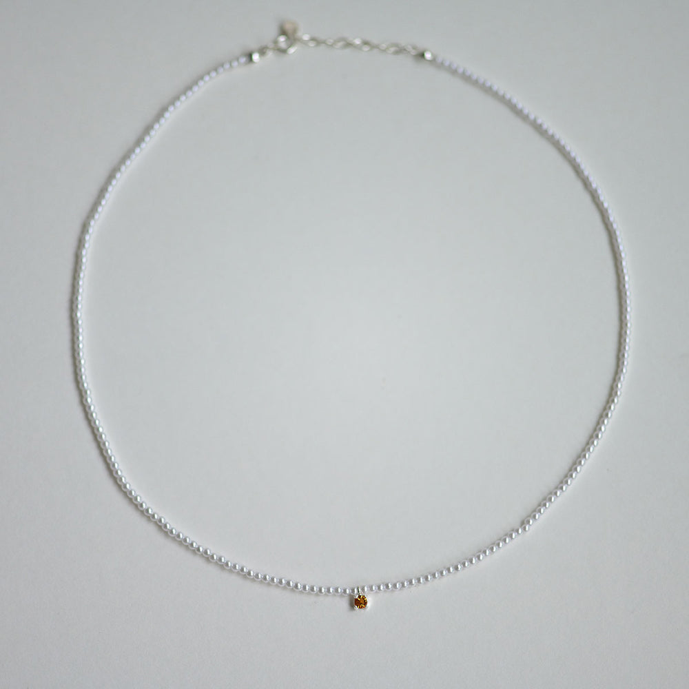 925 Silver 1.5 Pearl Point Orchid Necklace_KWAJE178