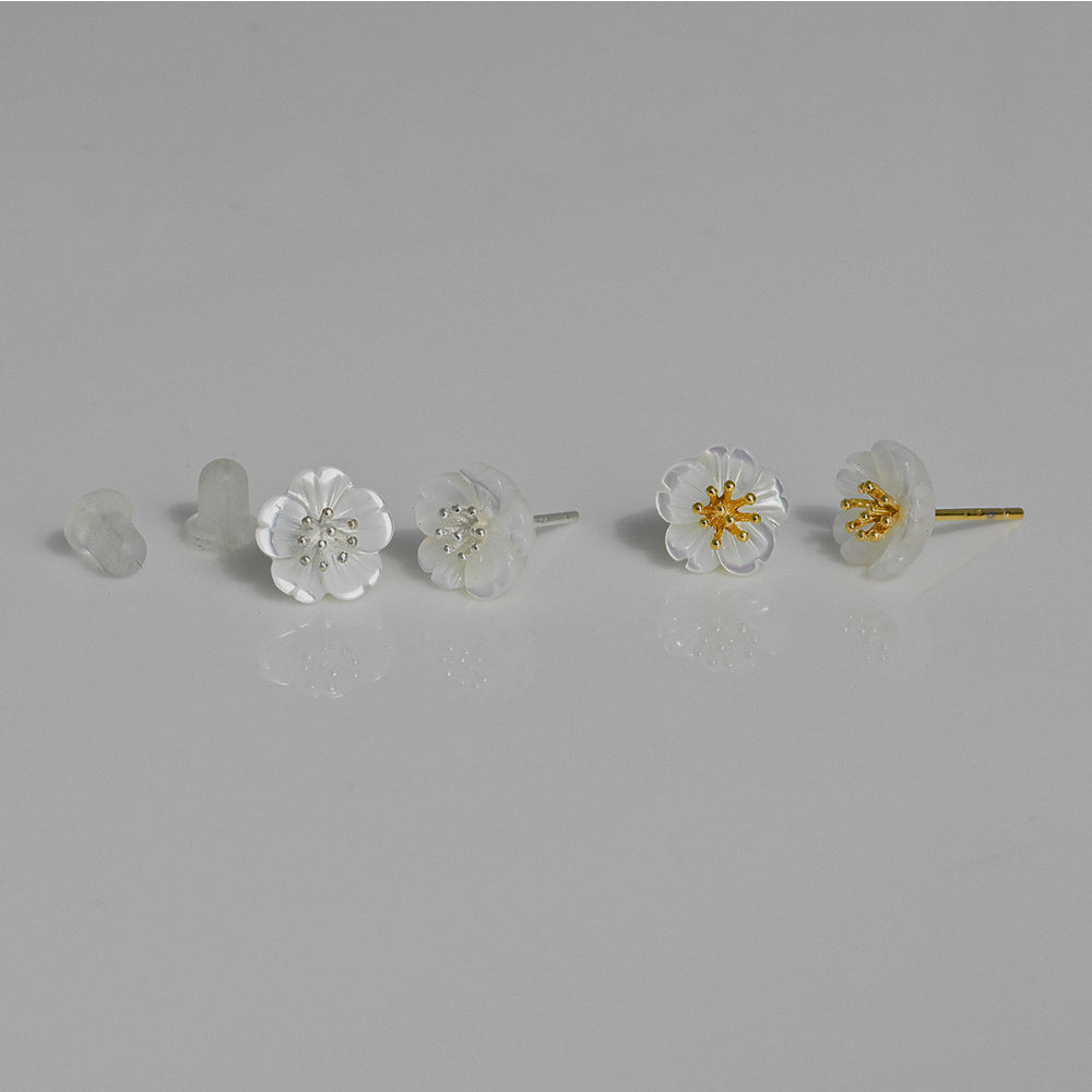 925 silver mother-of-pearl flower earrings_KWAJE494