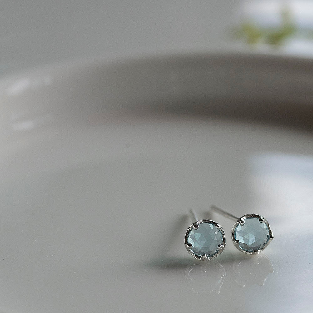 925 silver aqua crystal earrings_KWAJE514