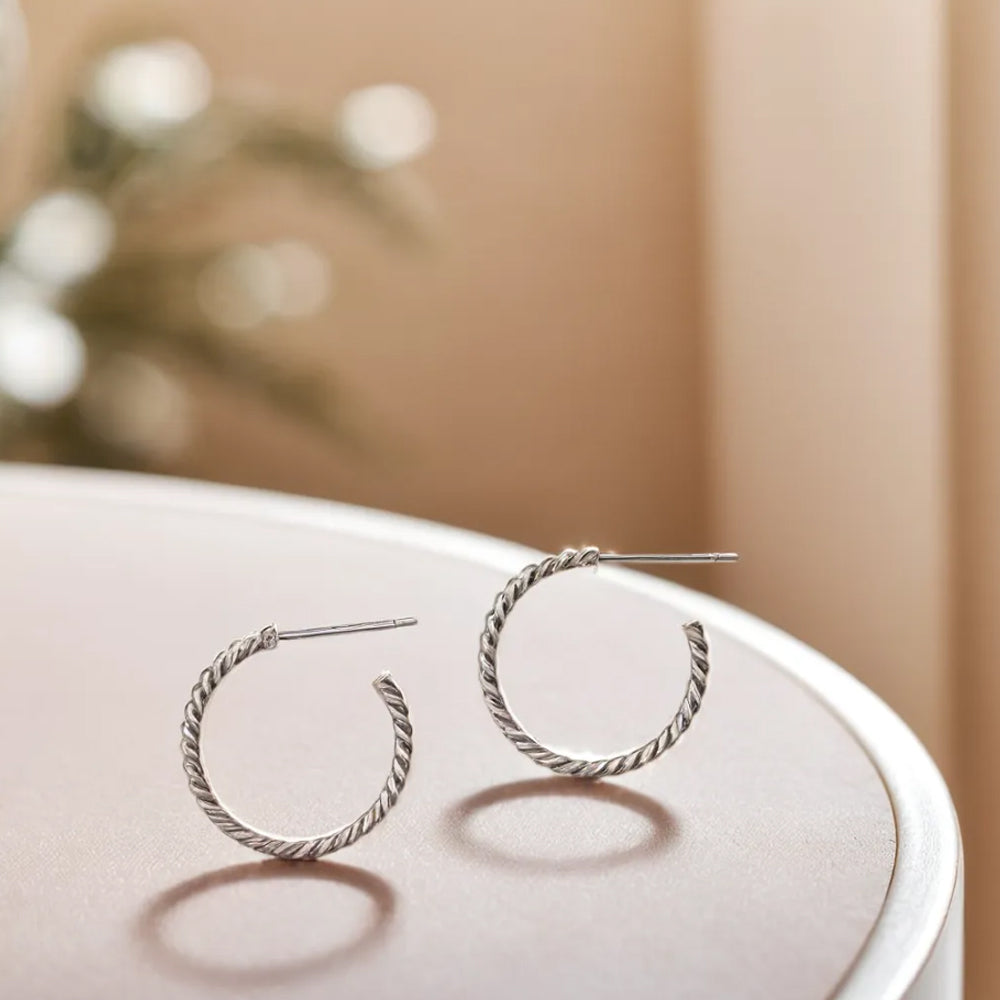 925 silver oil painting twist ring earrings_KWAJE491