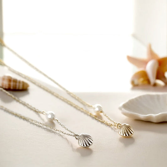 925 Silver Pearl Shell Necklace_KWAJE553