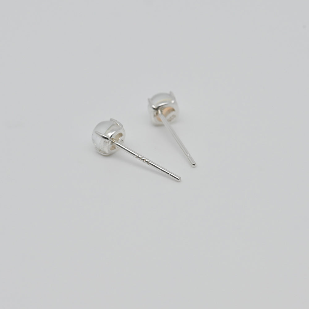 925 silver AB cabochon stone earrings_KWAJE393