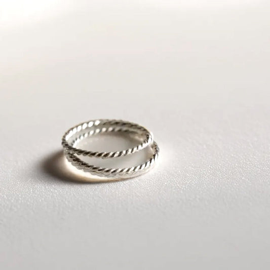 925 silver simple twist ring_KWAJE280