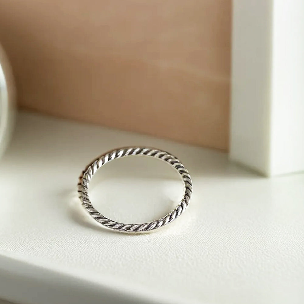 925 silver simple twist oil painting ring_KWAJE281