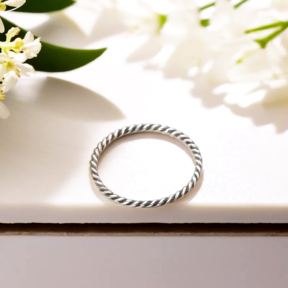 925 silver simple twist oil painting ring_KWAJE281