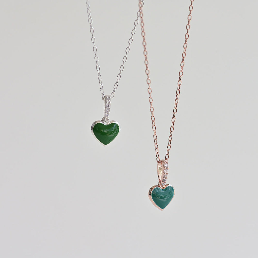 925 silver epoxy heart necklace_KWAJE405