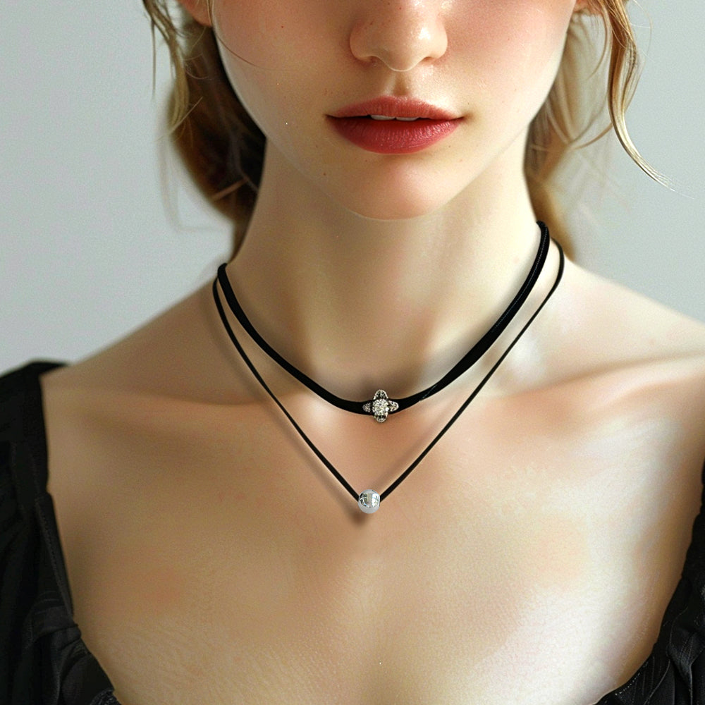 925 Silver Knot Choker Necklace_KWAJE167