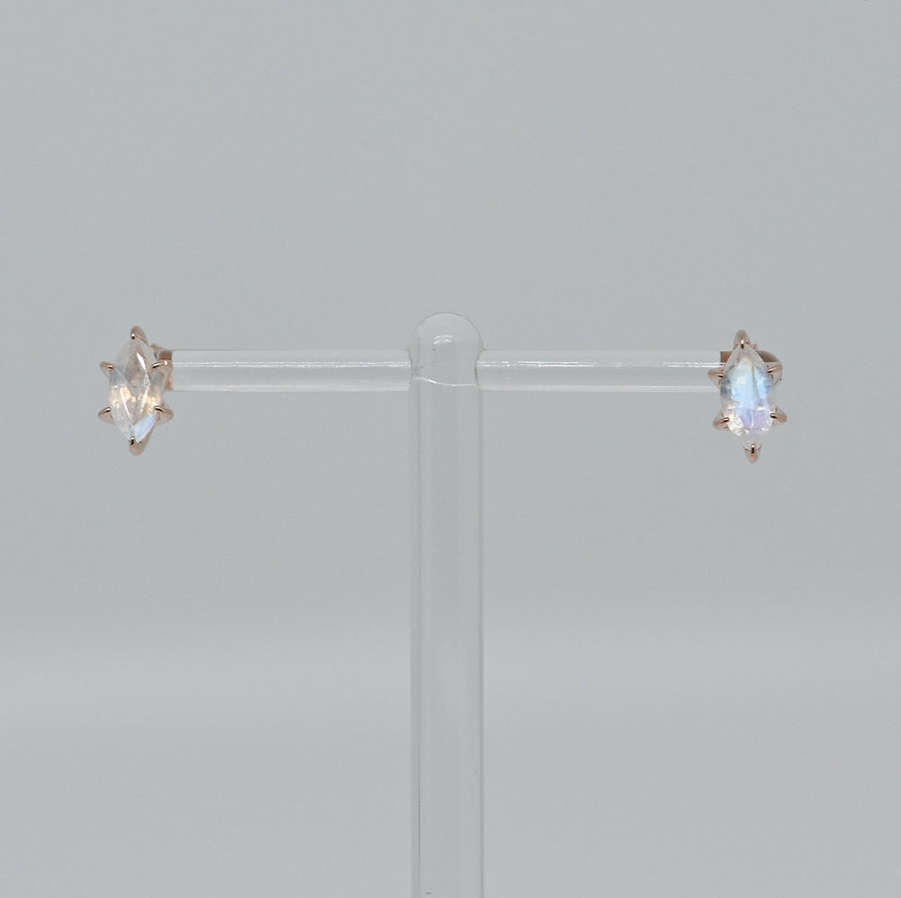 925 silver natural stone rainbow moonstone marquise earrings_KWAJE498