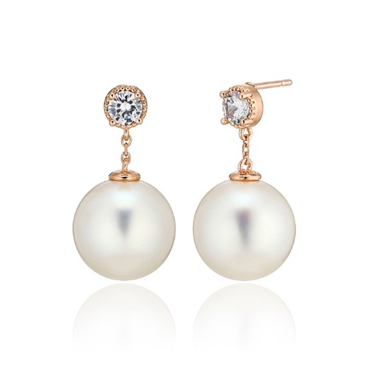 925 silver 12mm pearl drop earrings_KWAJE509