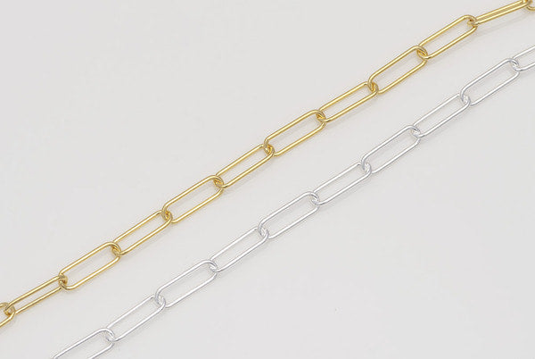 925 silver long ring chain necklace 40cm_KWAJE116