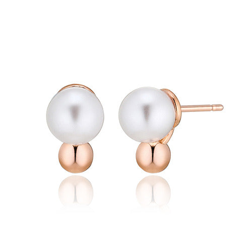 925 silver pearl silver ball earrings_KWAJE521