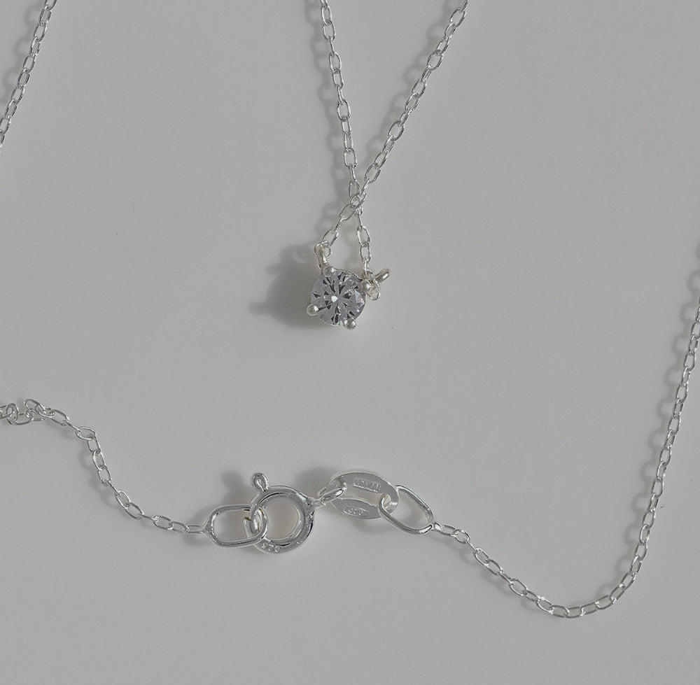 925 silver 4mm cubic necklace_KWAJE180